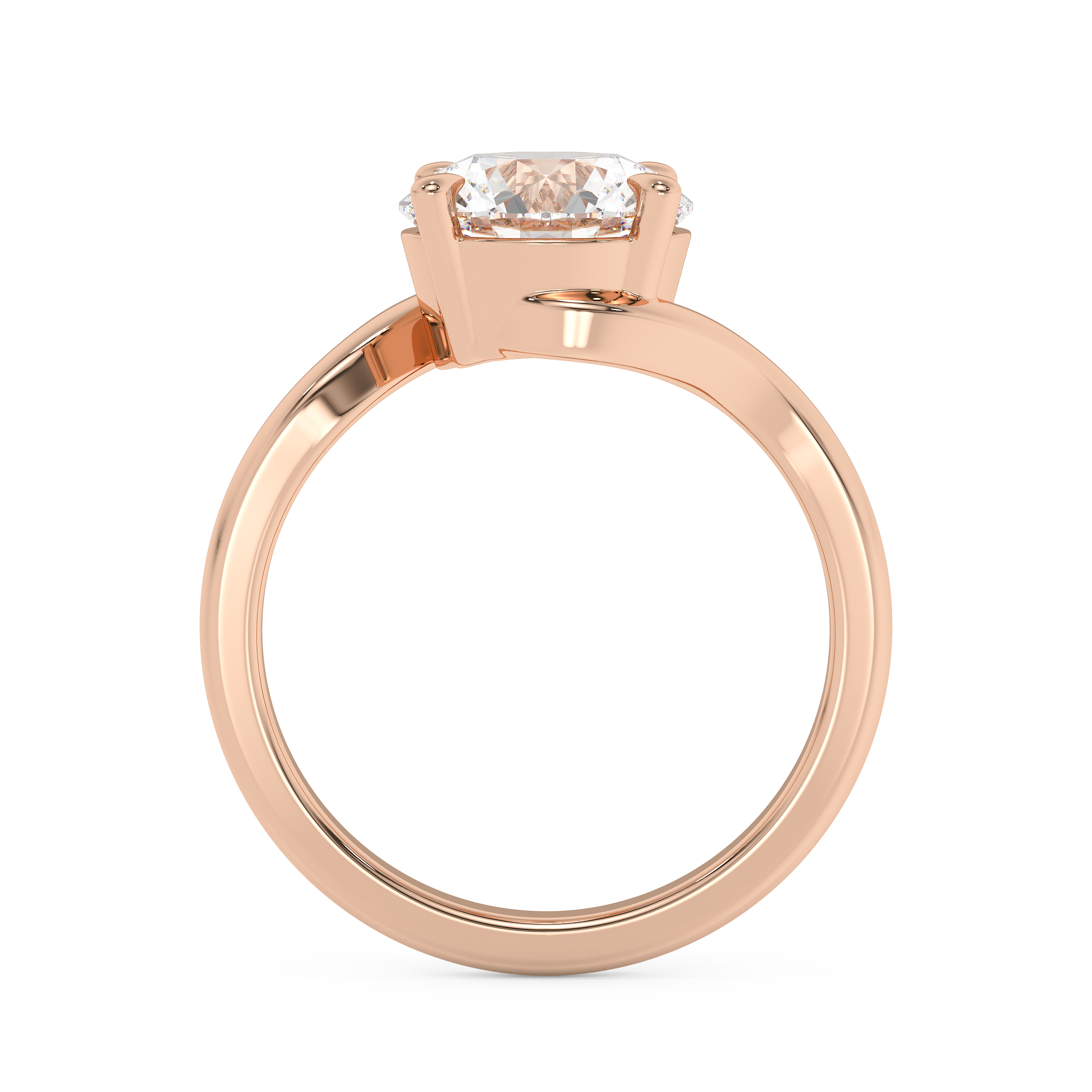 Round Swirl Solitaire Lab Grown Diamond Engagement Ring