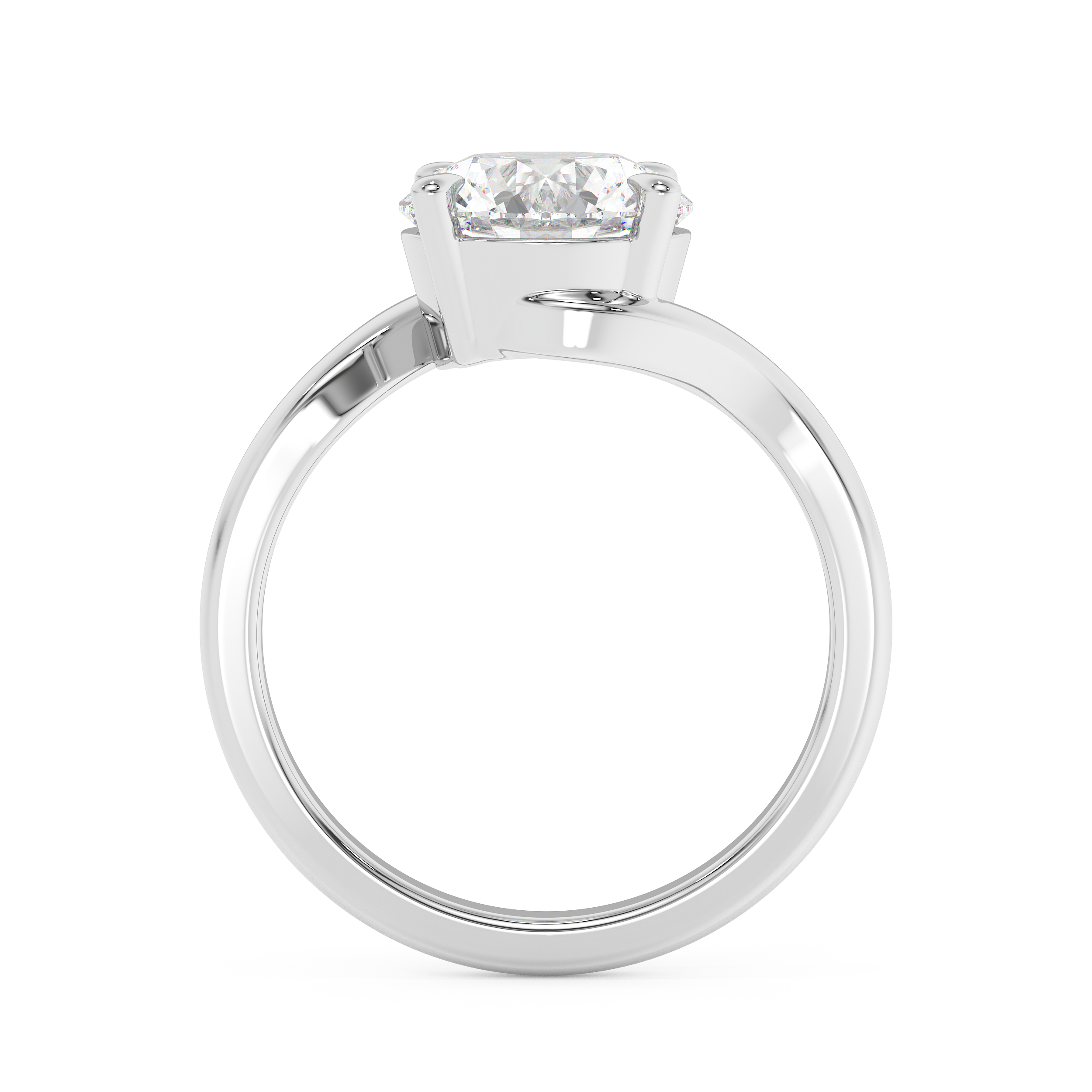 Round Swirl Solitaire Lab Grown Diamond Engagement Ring
