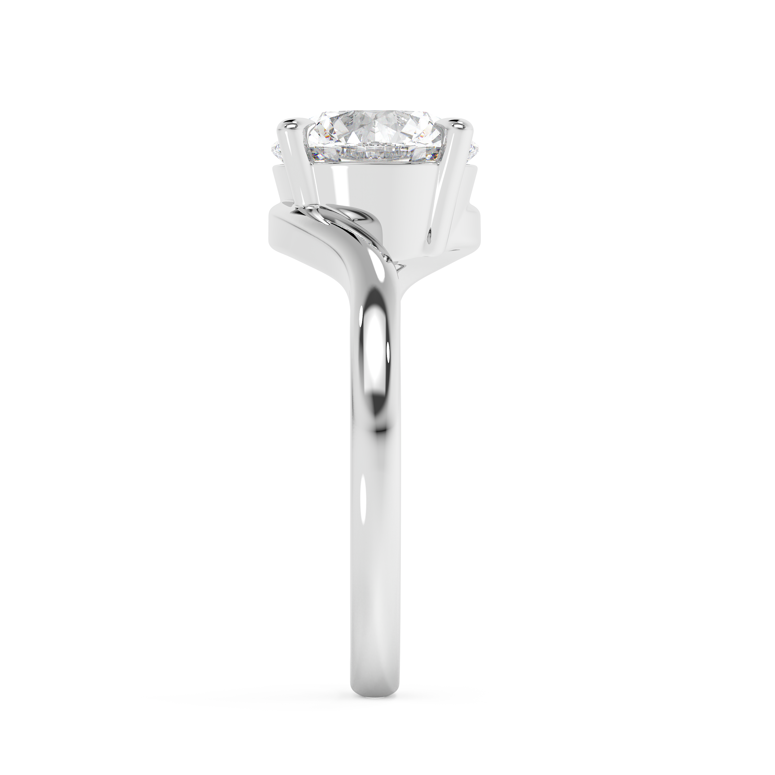Round Swirl Solitaire Lab Grown Diamond Engagement Ring