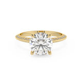Emerald Solitaire Lab Grown Diamond Engagement Ring