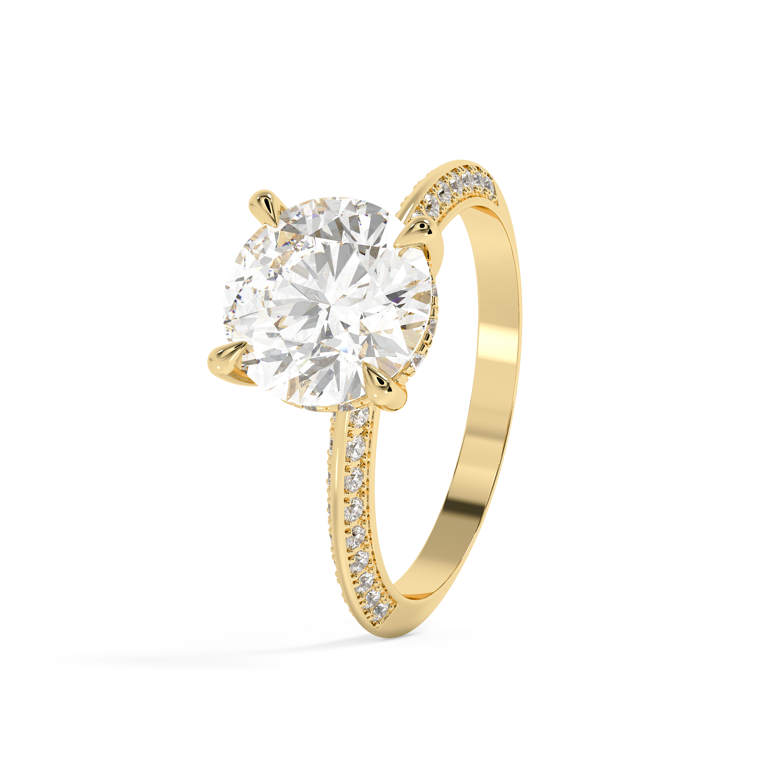 Emerald Solitaire Lab Grown Diamond Engagement Ring