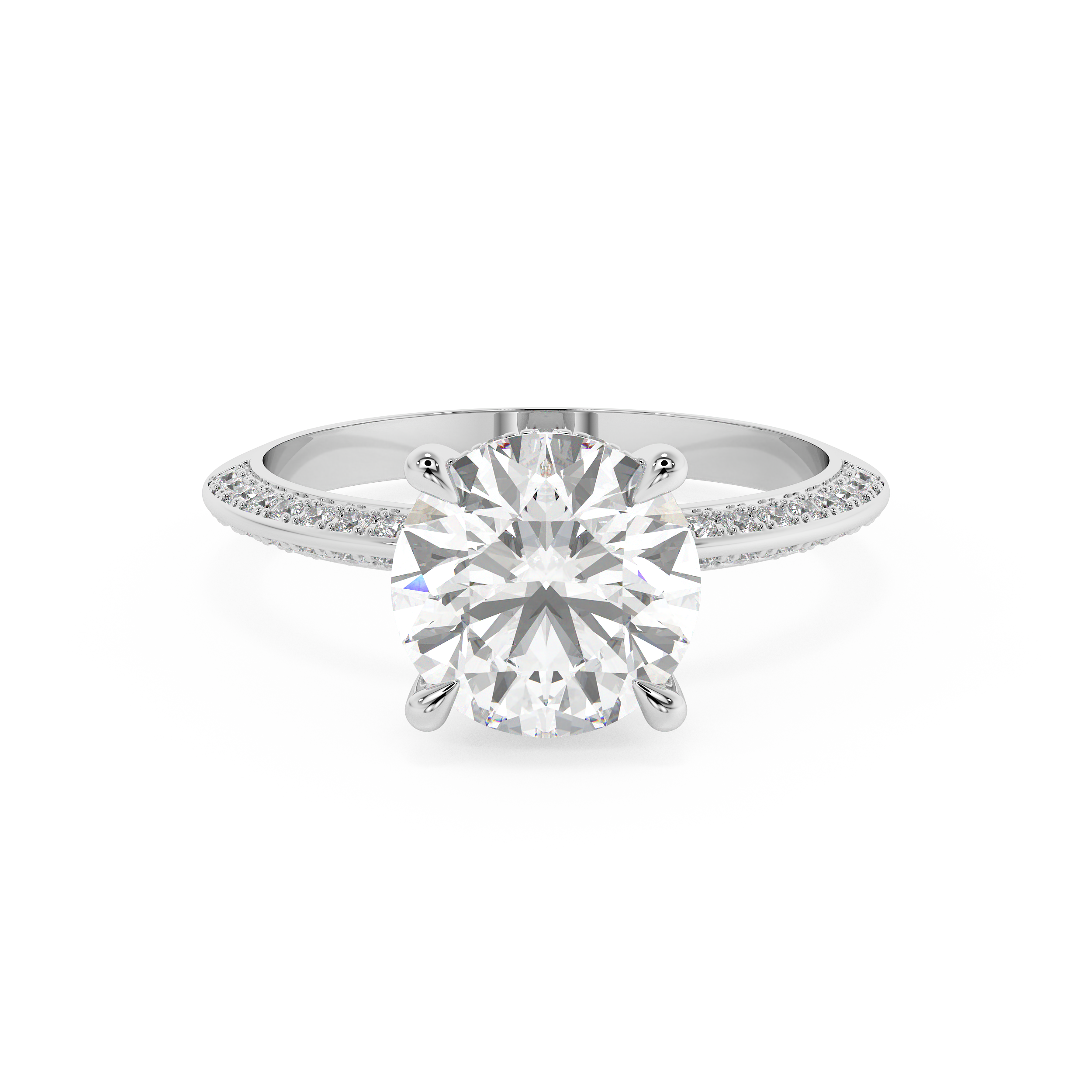Emerald Solitaire Lab Grown Diamond Engagement Ring
