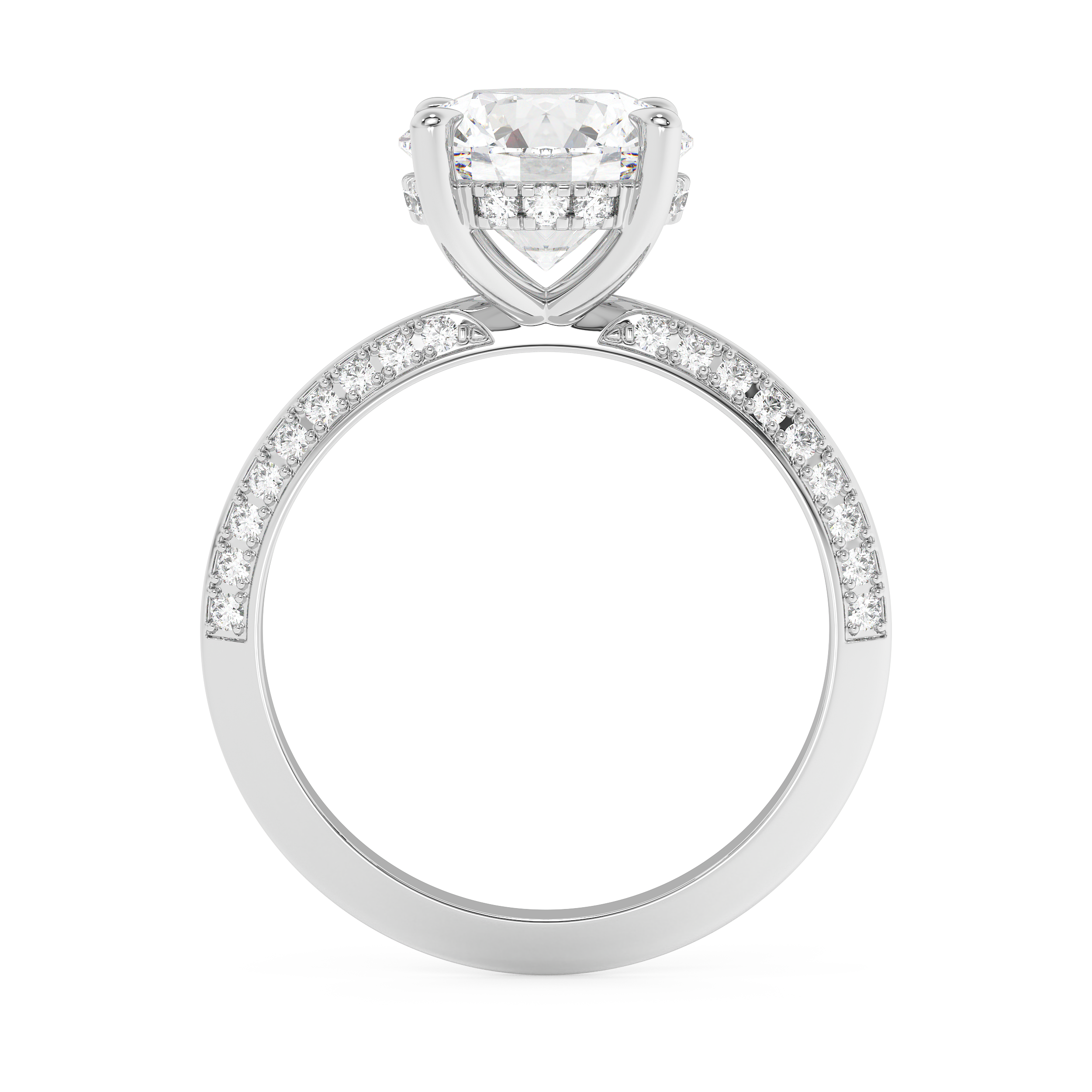 Emerald Solitaire Lab Grown Diamond Engagement Ring