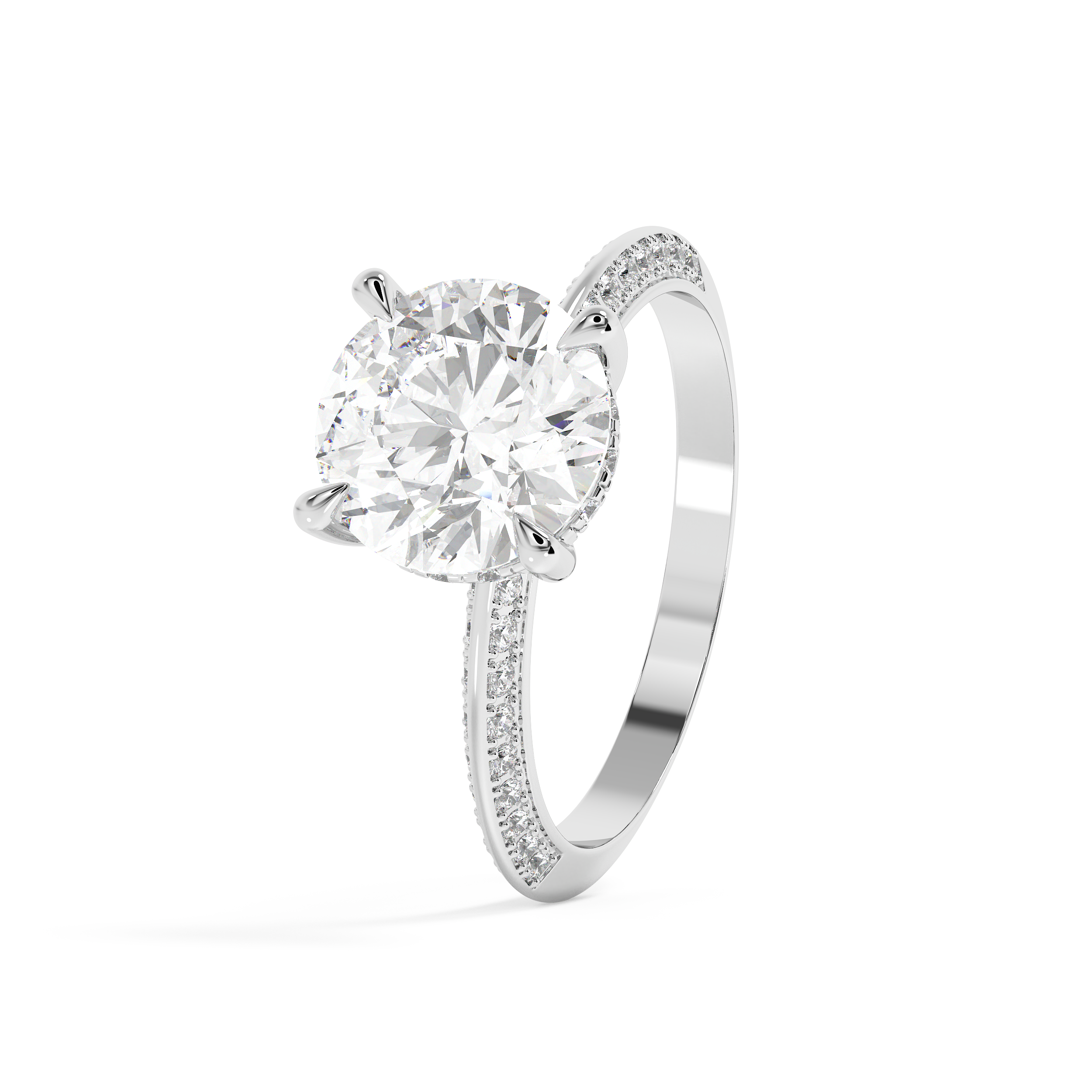 Emerald Solitaire Lab Grown Diamond Engagement Ring
