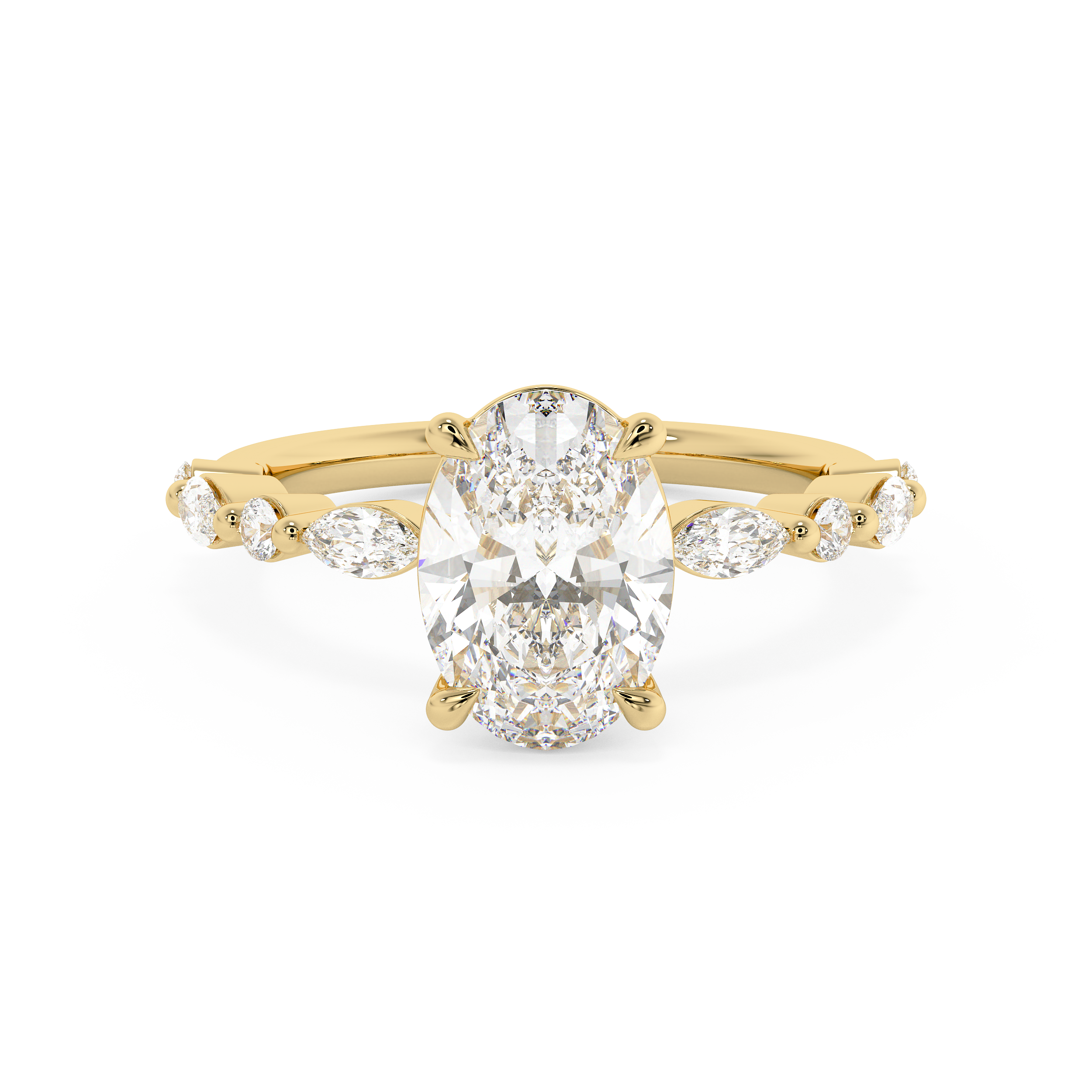 Oval Pave Lab Grown Diamond Engagement Ring