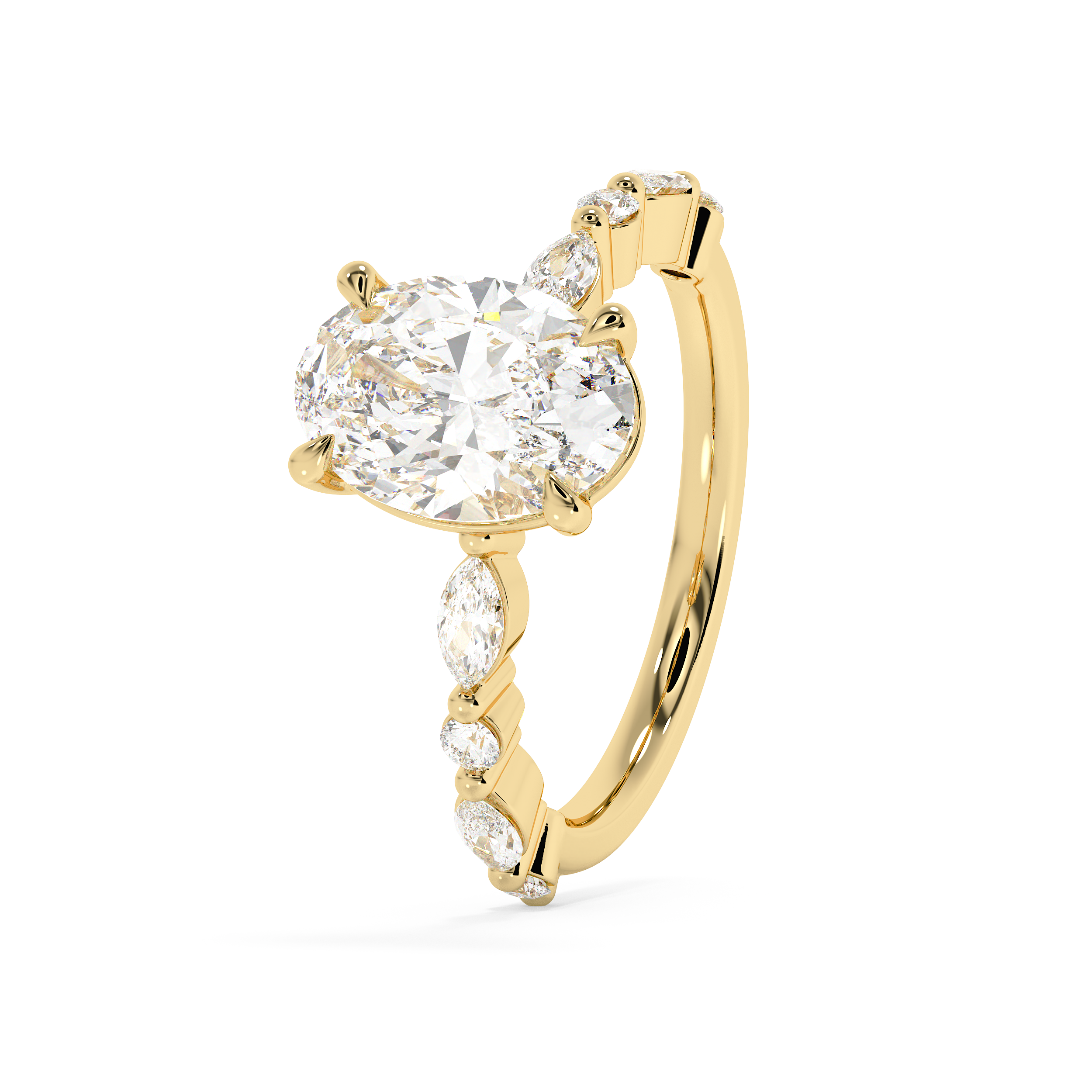 Oval Pave Lab Grown Diamond Engagement Ring