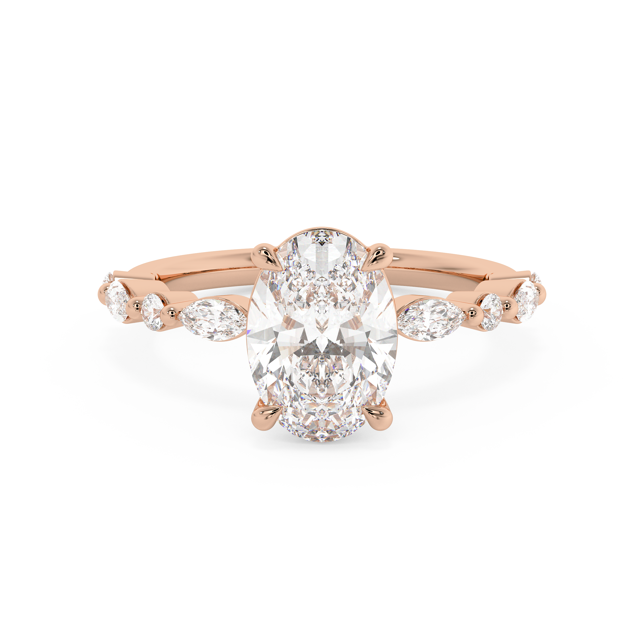 Oval Pave Lab Grown Diamond Engagement Ring