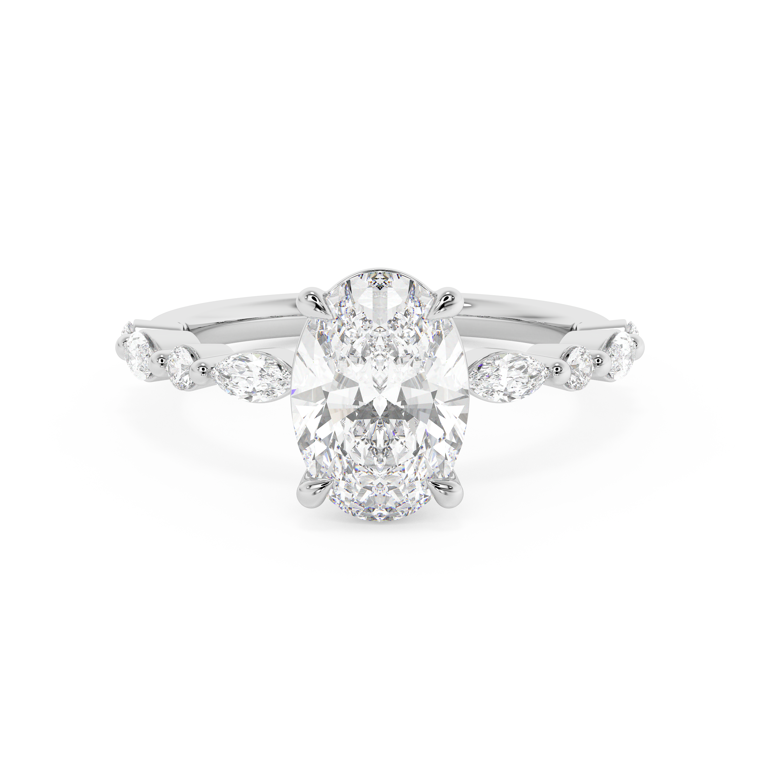 Oval Pave Lab Grown Diamond Engagement Ring