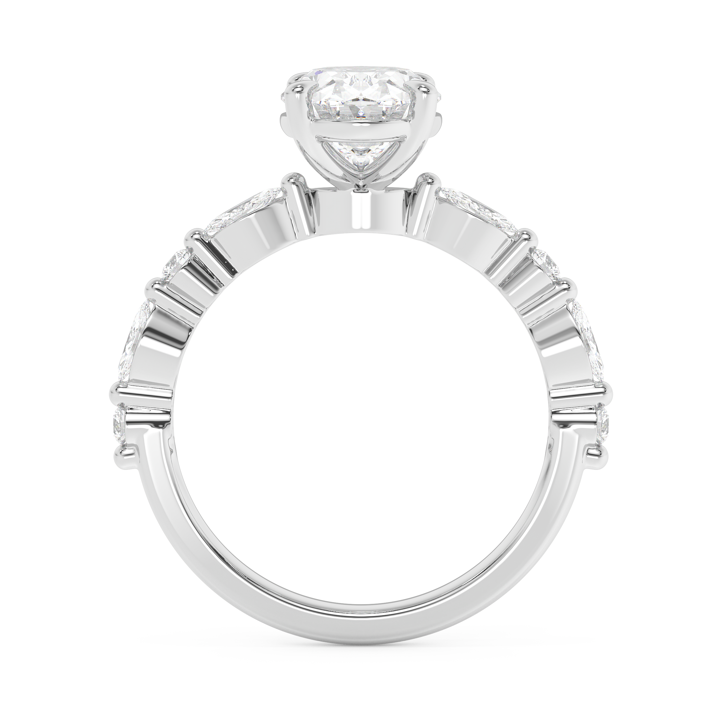 Oval Pave Lab Grown Diamond Engagement Ring