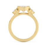 Oval Bezel Cluster Lab Grown Diamond Engagement Ring