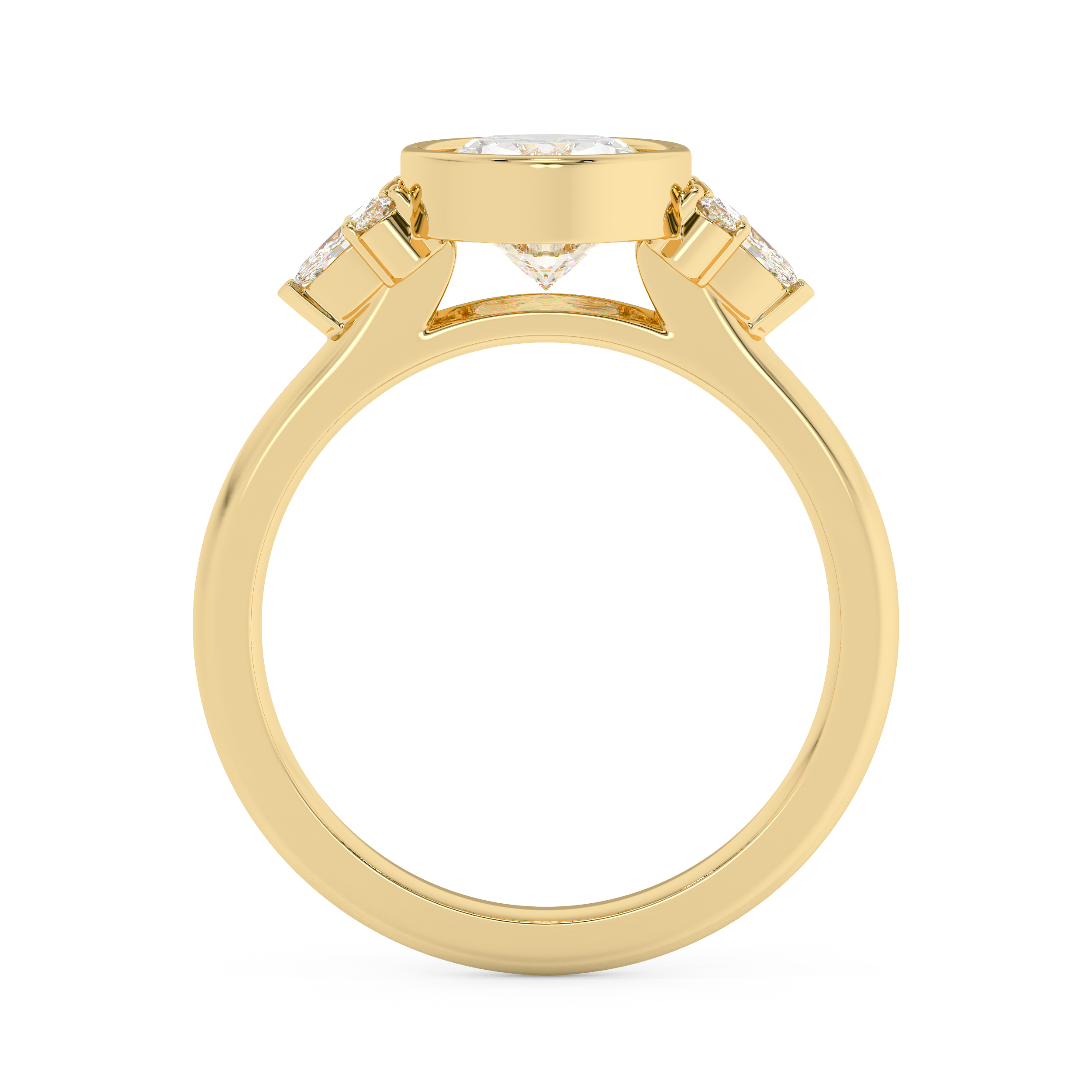 Oval Bezel Cluster Lab Grown Diamond Engagement Ring
