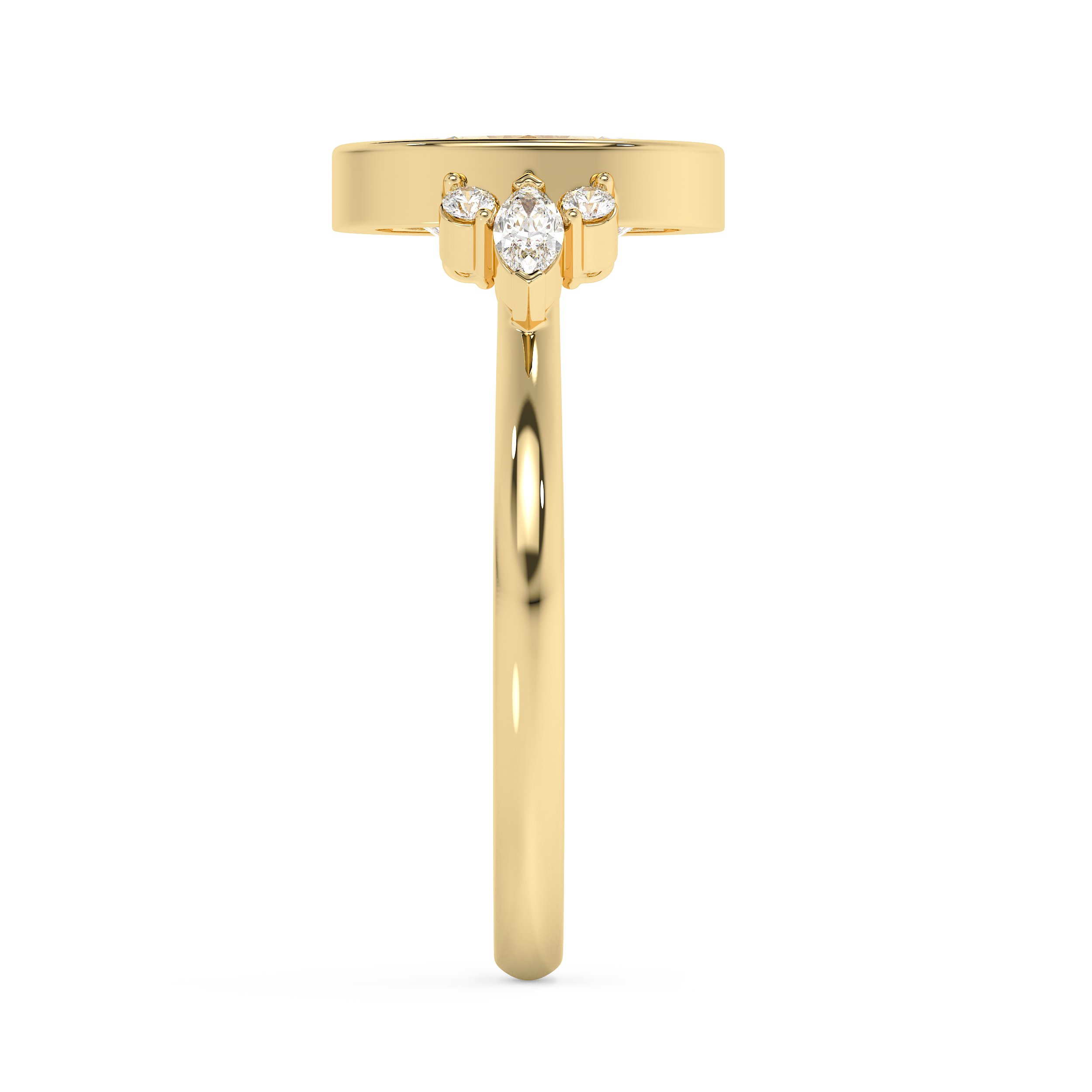Oval Bezel Cluster Lab Grown Diamond Engagement Ring