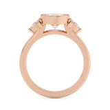 Oval Bezel Cluster Lab Grown Diamond Engagement Ring