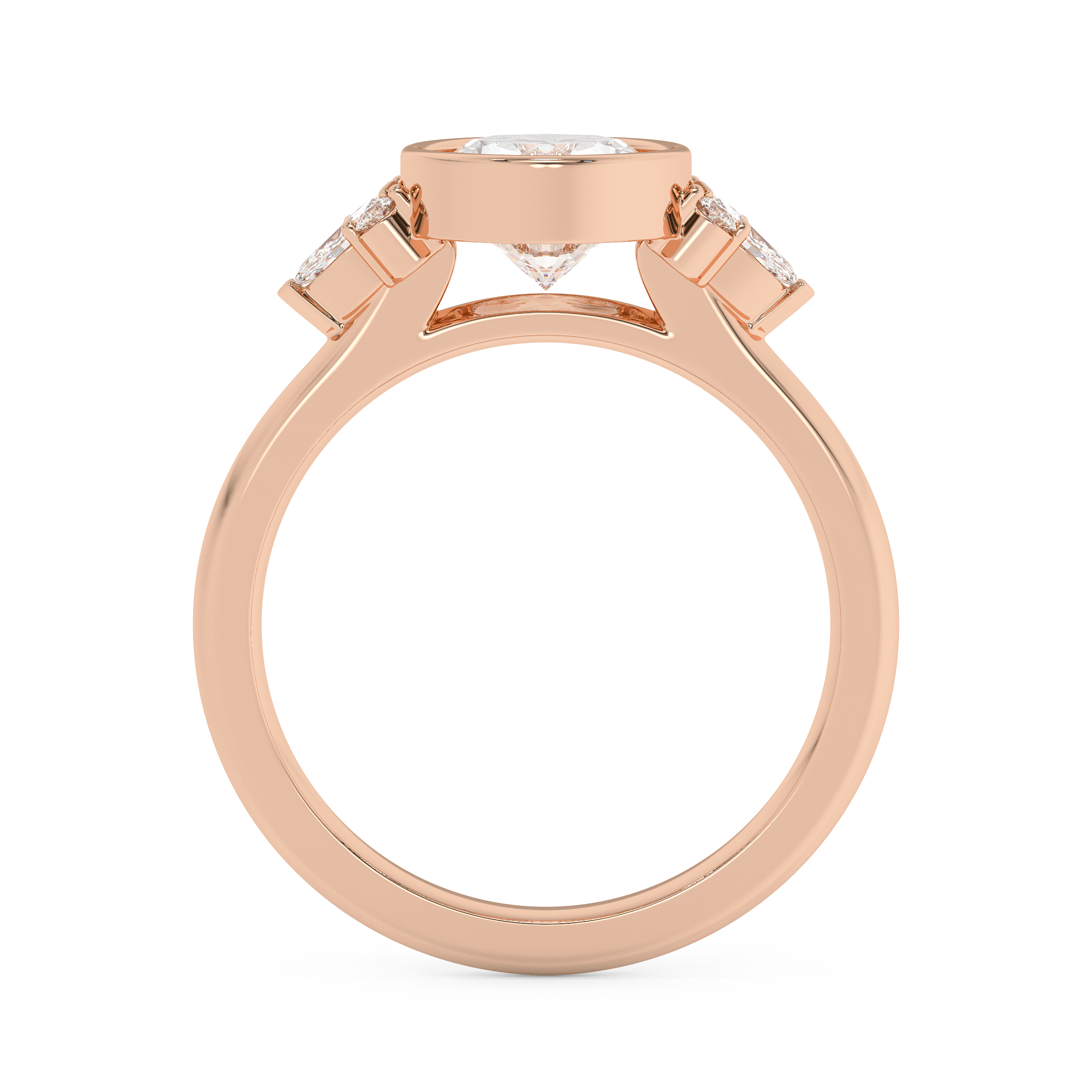 Oval Bezel Cluster Lab Grown Diamond Engagement Ring