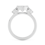 Oval Bezel Cluster Lab Grown Diamond Engagement Ring