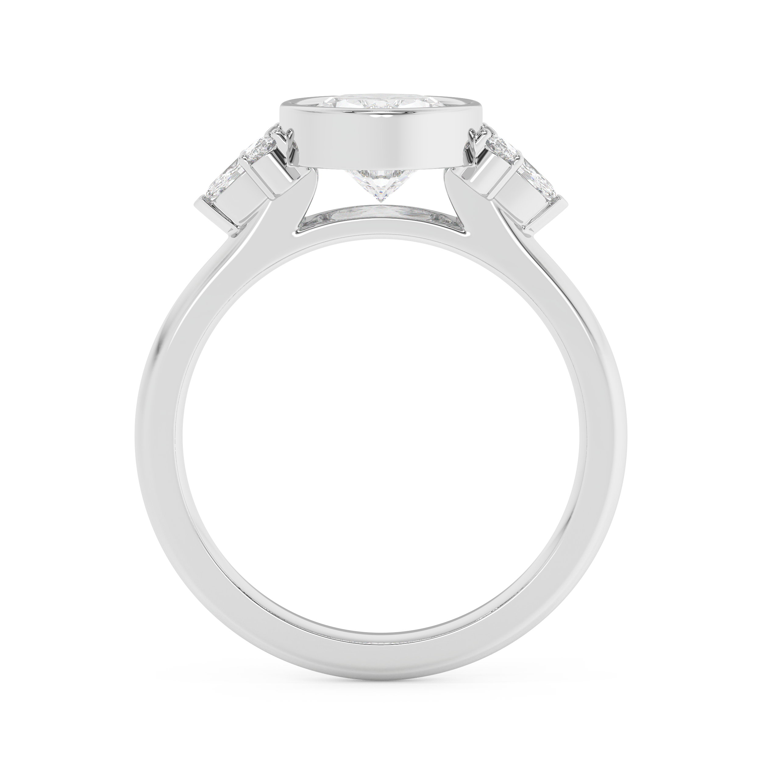 Oval Bezel Cluster Lab Grown Diamond Engagement Ring