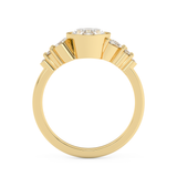 Oval Bezel Cluster Lab Grown Diamond Engagement Ring