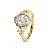 Oval Bezel Cluster Lab Grown Diamond Engagement Ring
