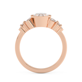 Oval Bezel Cluster Lab Grown Diamond Engagement Ring