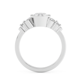 Oval Bezel Cluster Lab Grown Diamond Engagement Ring