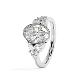 Oval Bezel Cluster Lab Grown Diamond Engagement Ring