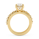 Oval Pave Double Shank Lab Grown Diamond Engagement Ring