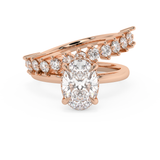 Oval Pave Double Shank Lab Grown Diamond Engagement Ring