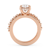 Oval Pave Double Shank Lab Grown Diamond Engagement Ring