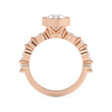 Oval Bezel Pave Lab Grown Diamond Engagement Ring