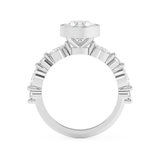 Oval Bezel Pave Lab Grown Diamond Engagement Ring