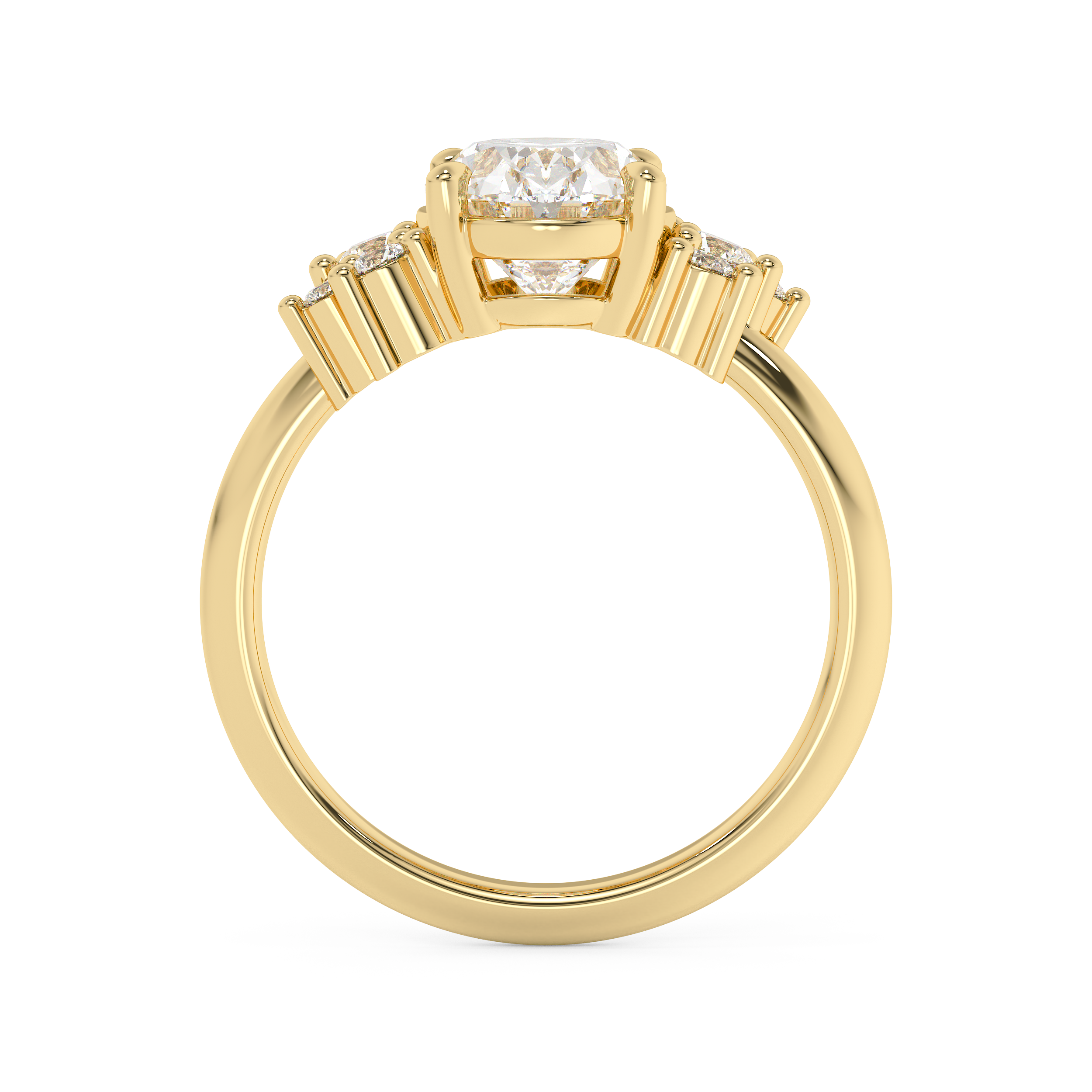 Oval Cluster Lab Grown Diamond Engagement Ring