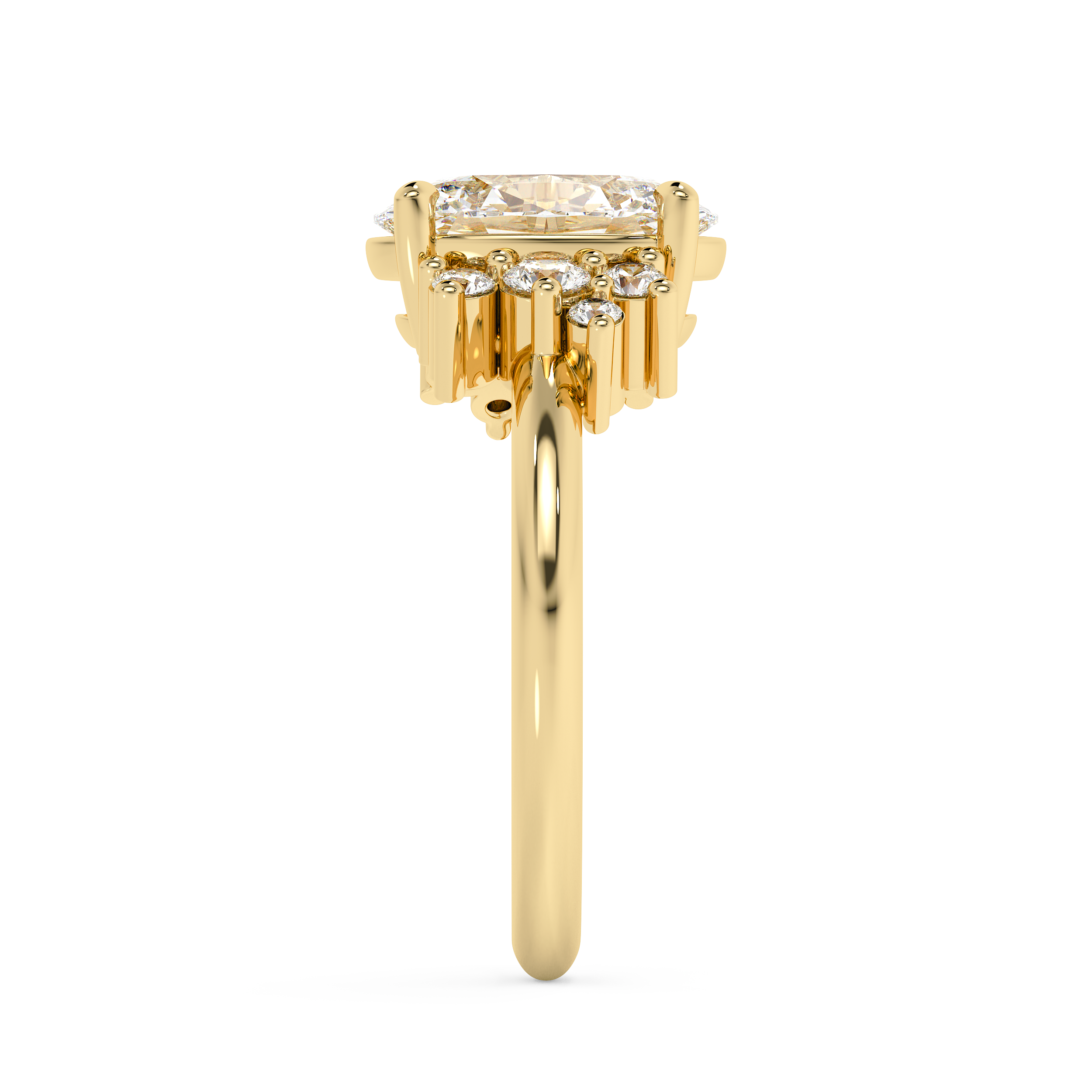 Oval Cluster Lab Grown Diamond Engagement Ring
