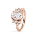 Oval Cluster Lab Grown Diamond Engagement Ring