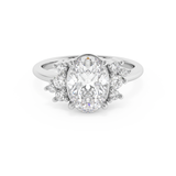 Oval Cluster Lab Grown Diamond Engagement Ring