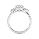 Oval Cluster Lab Grown Diamond Engagement Ring