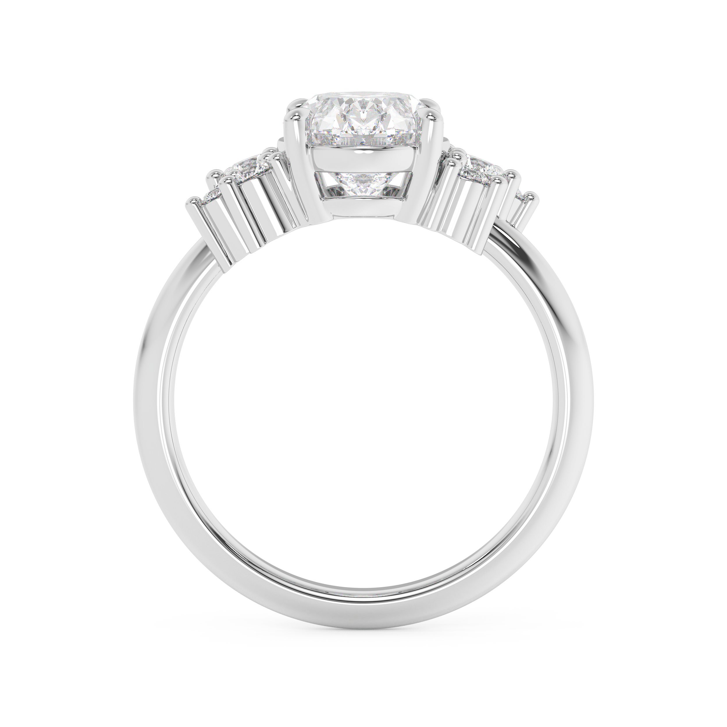 Oval Cluster Lab Grown Diamond Engagement Ring
