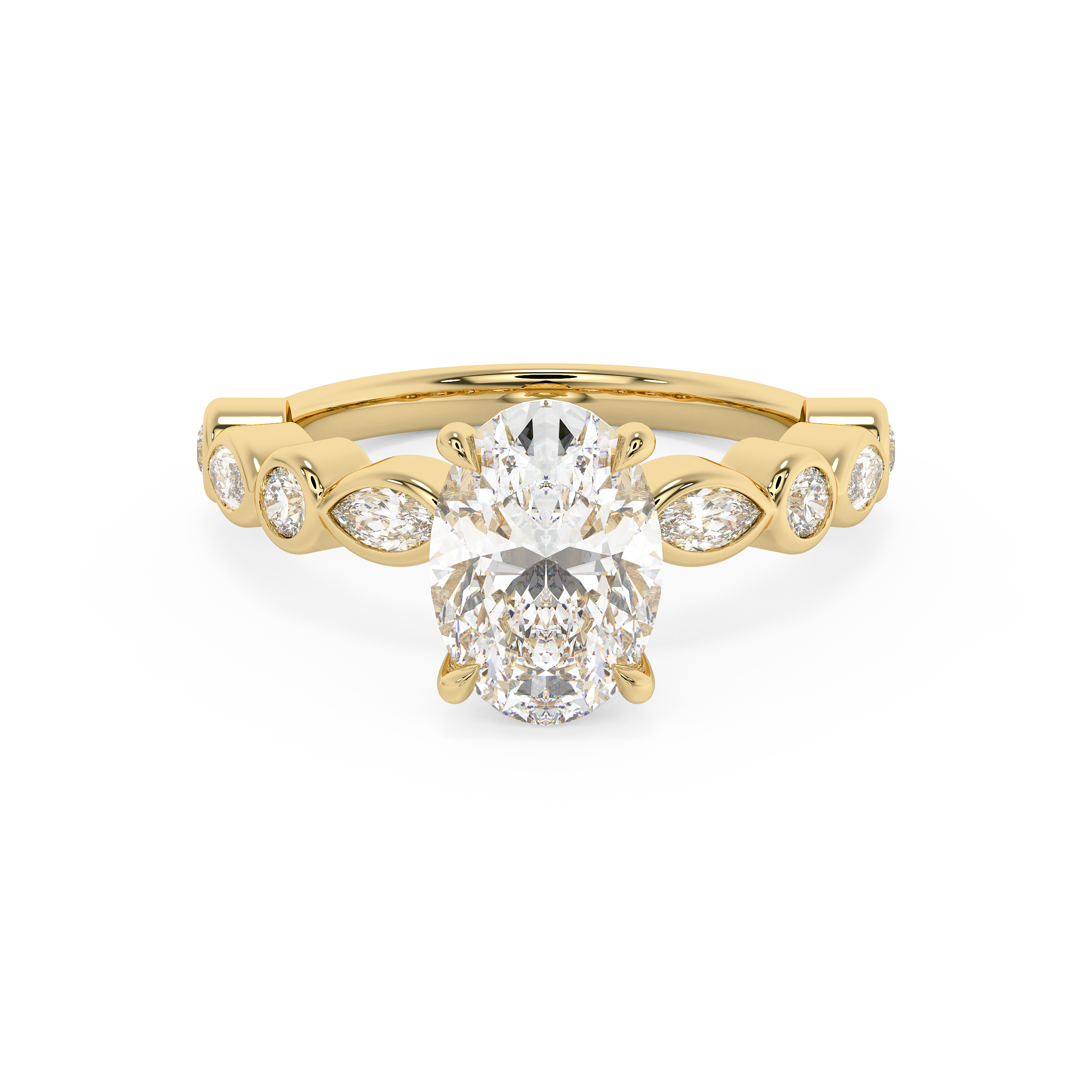 Oval Pave Lab Grown Diamond Engagement Ring