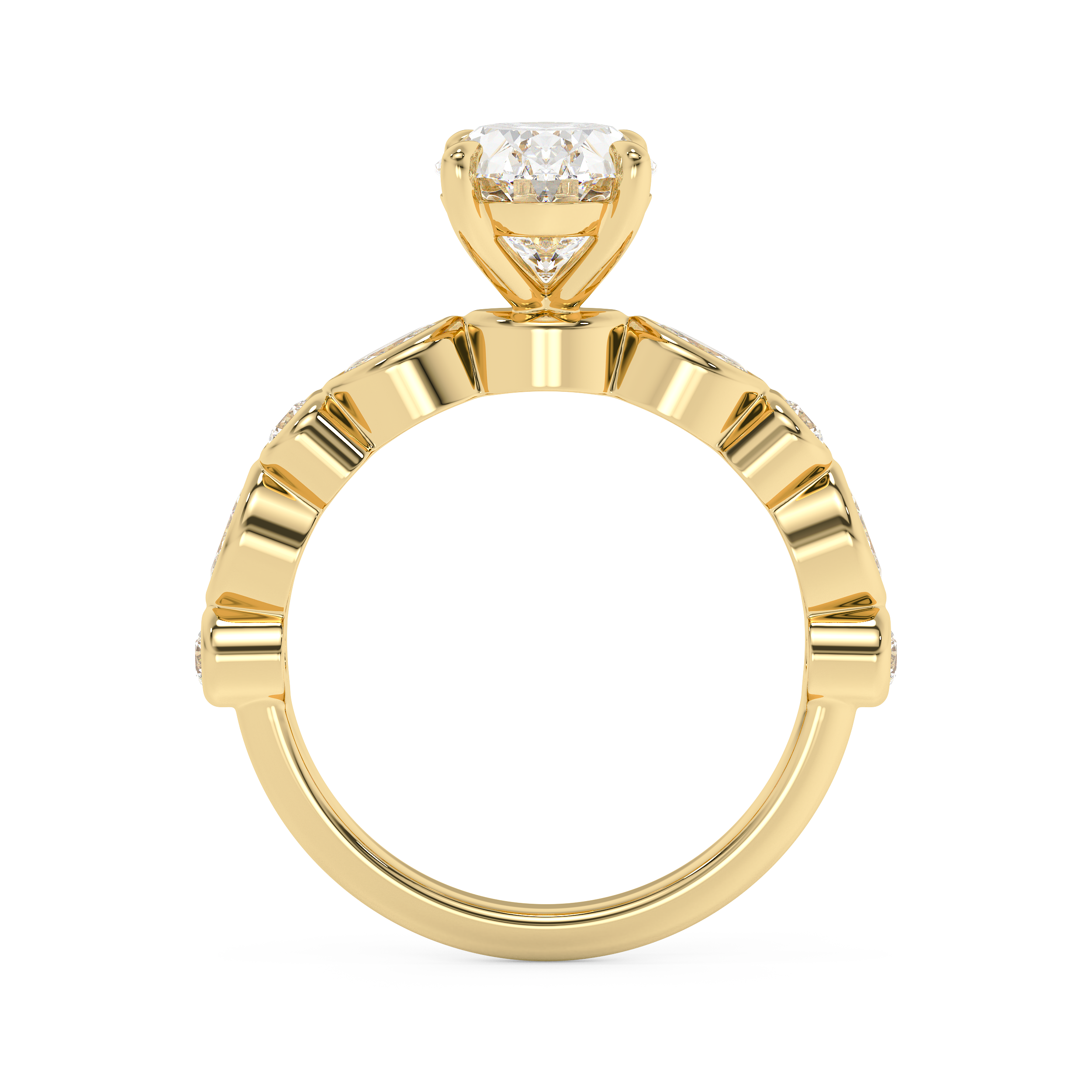 Oval Pave Lab Grown Diamond Engagement Ring