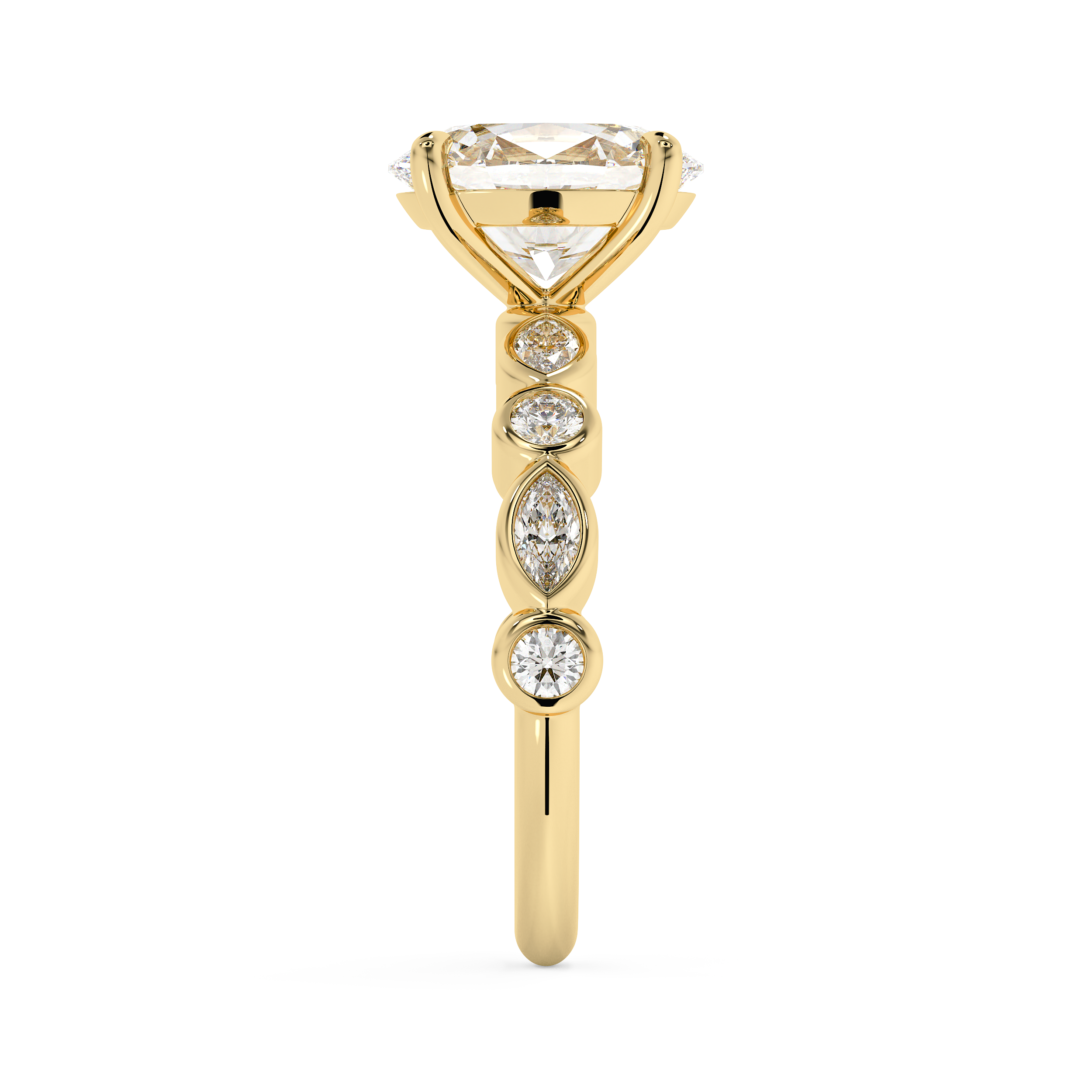 Oval Pave Lab Grown Diamond Engagement Ring