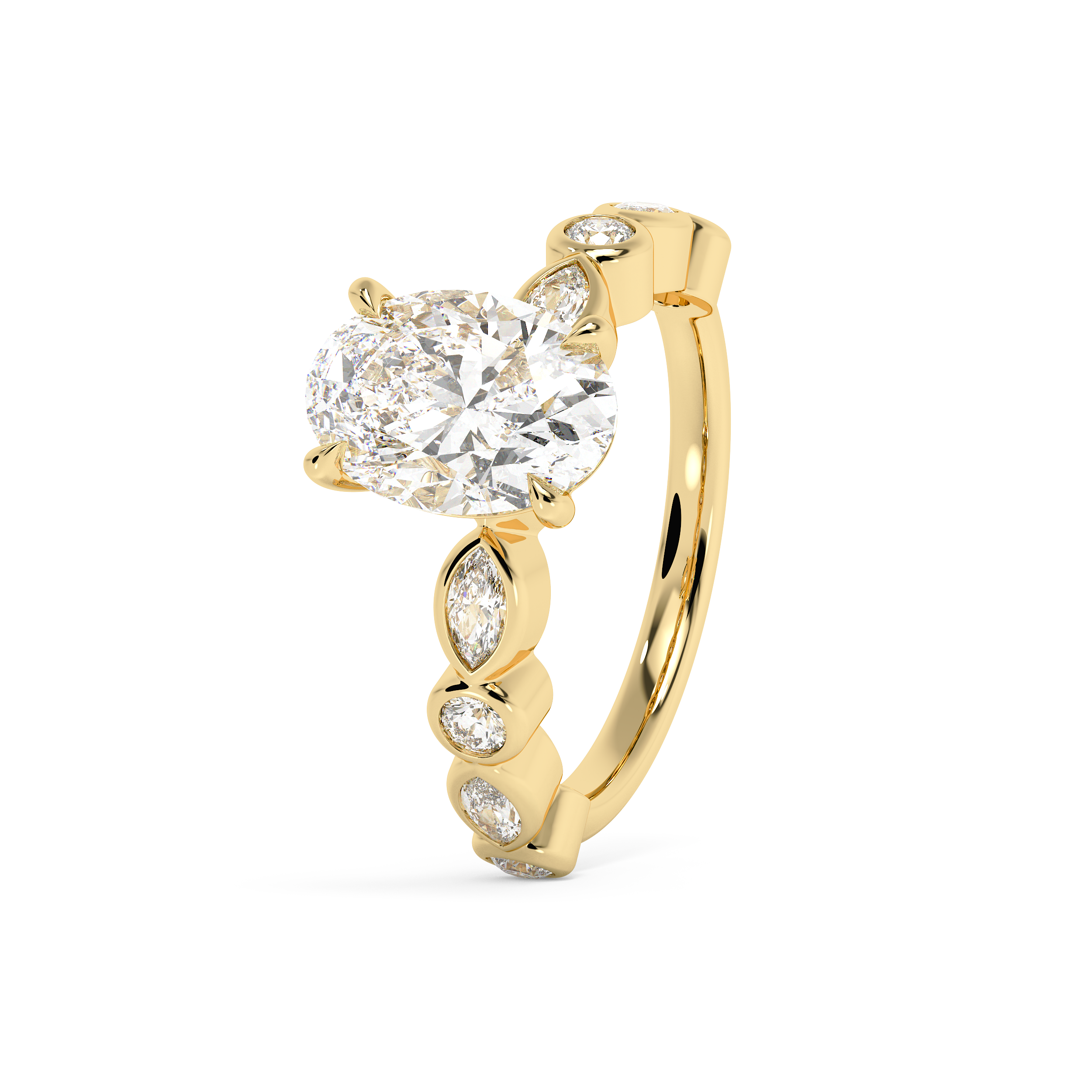 Oval Pave Lab Grown Diamond Engagement Ring