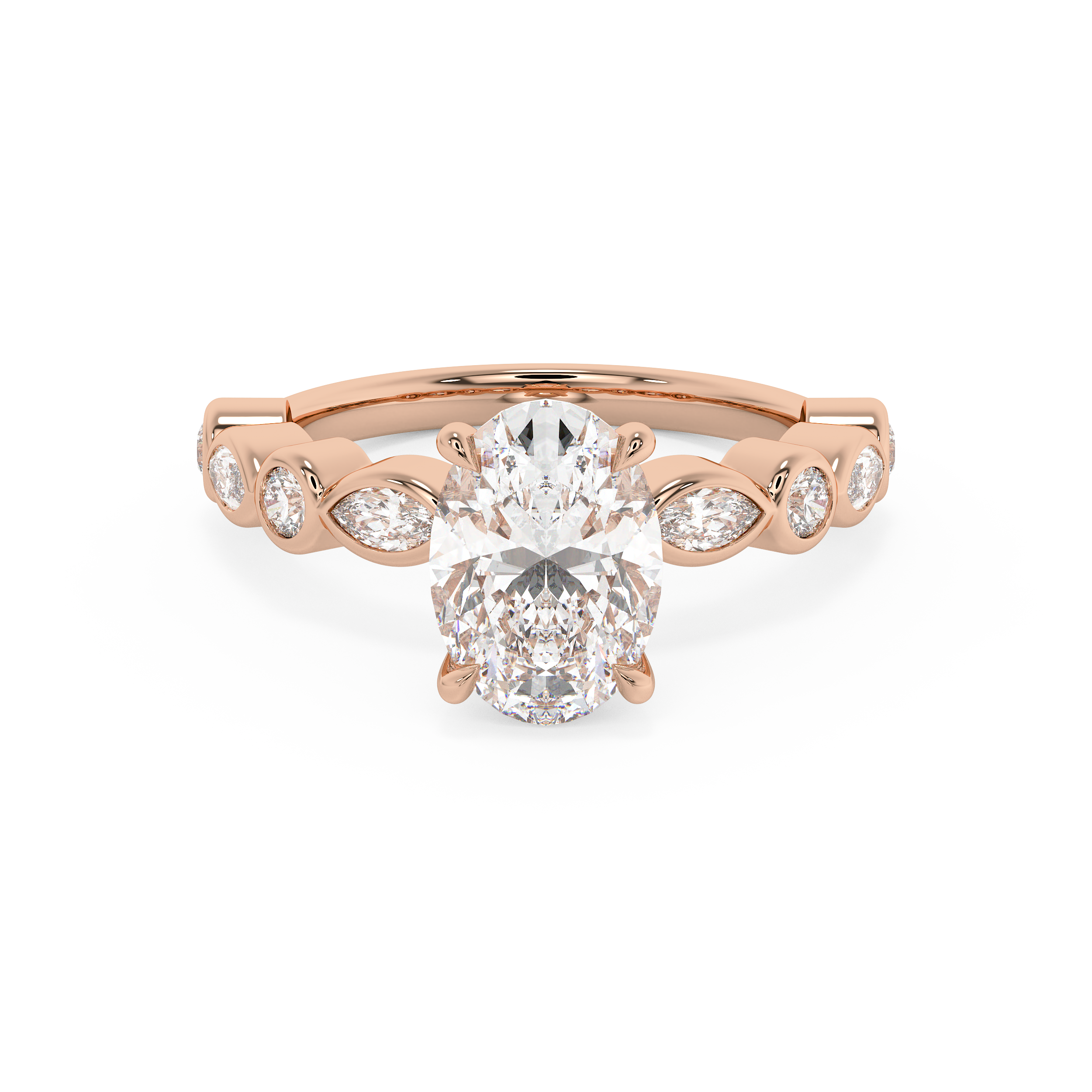 Oval Pave Lab Grown Diamond Engagement Ring