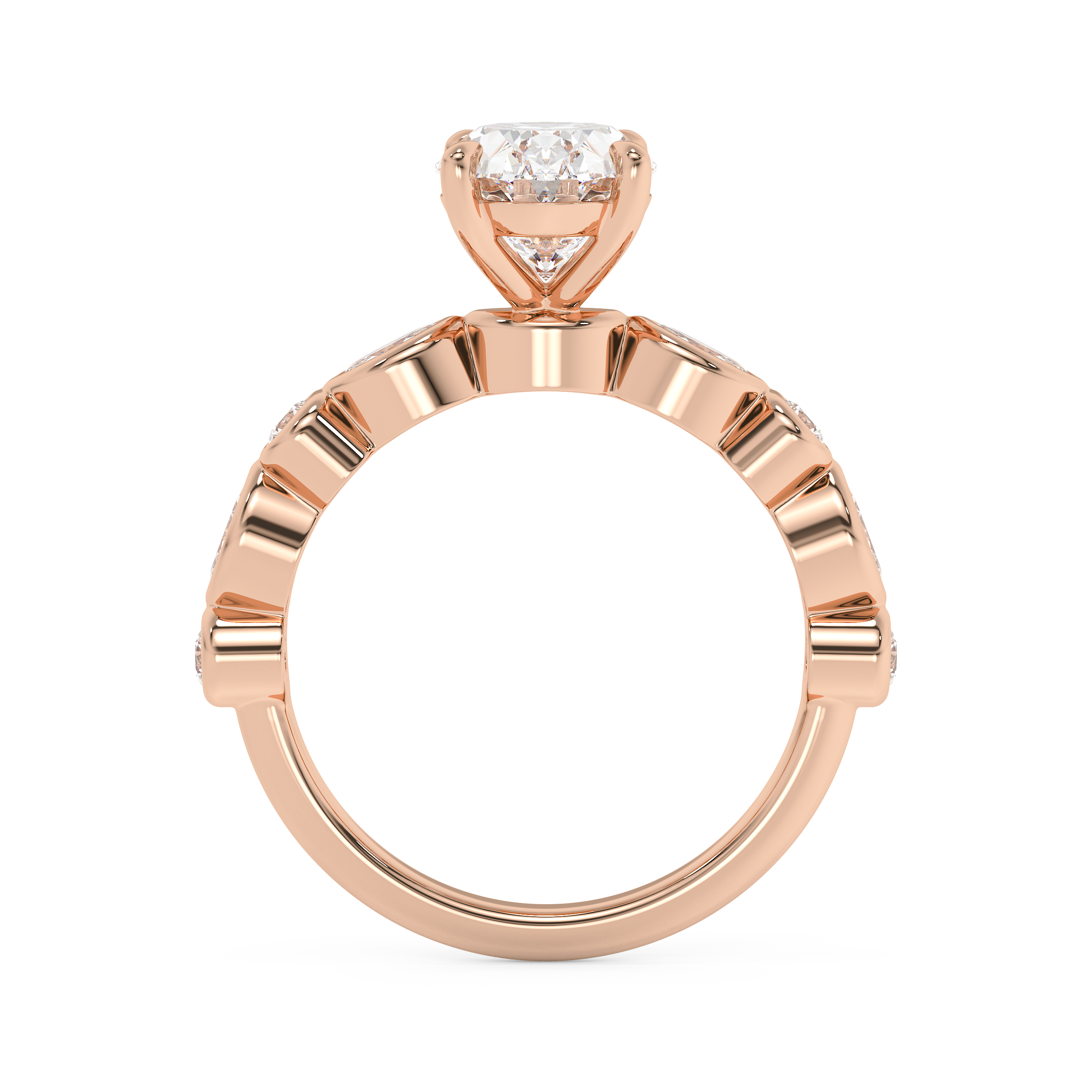 Oval Pave Lab Grown Diamond Engagement Ring