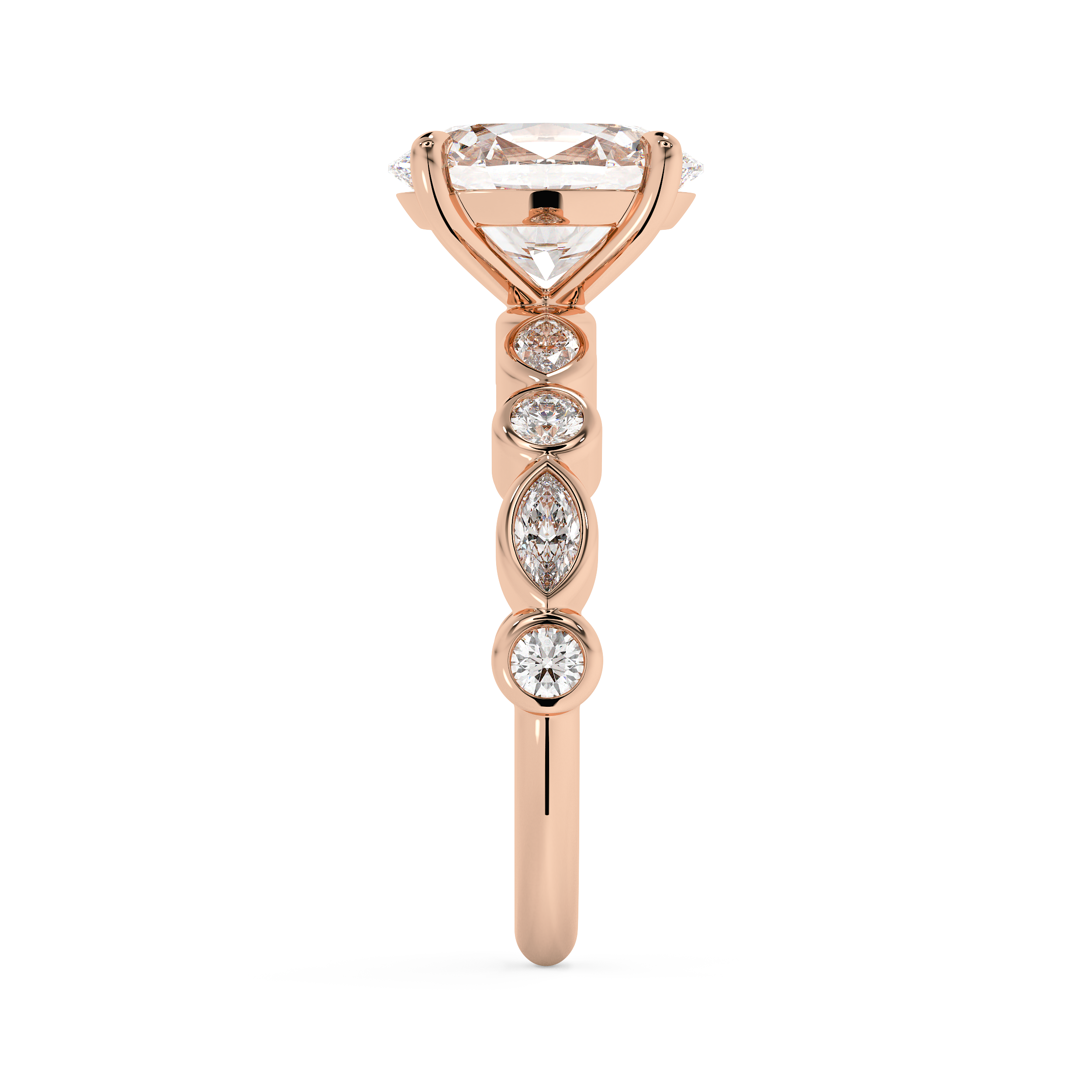 Oval Pave Lab Grown Diamond Engagement Ring
