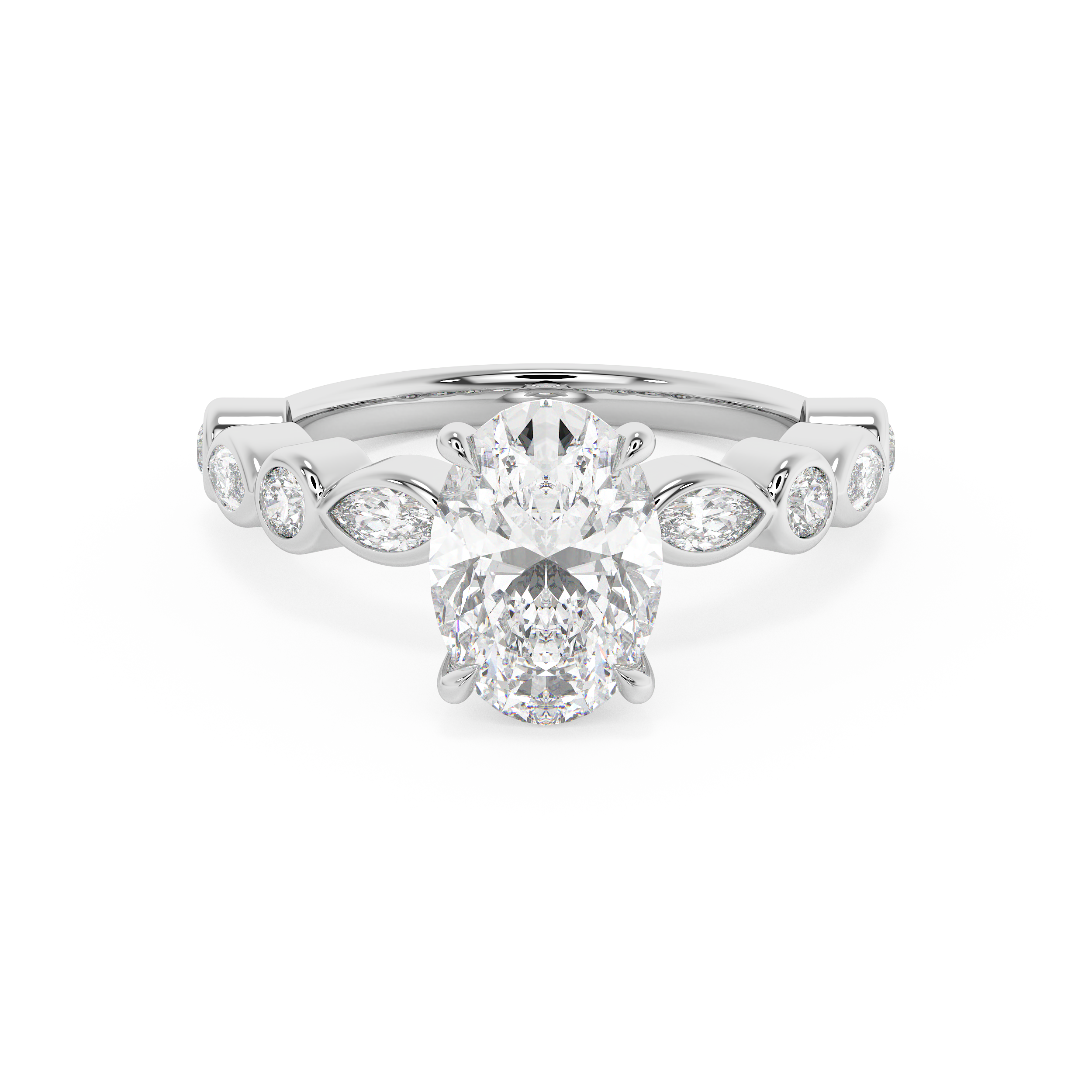 Oval Pave Lab Grown Diamond Engagement Ring