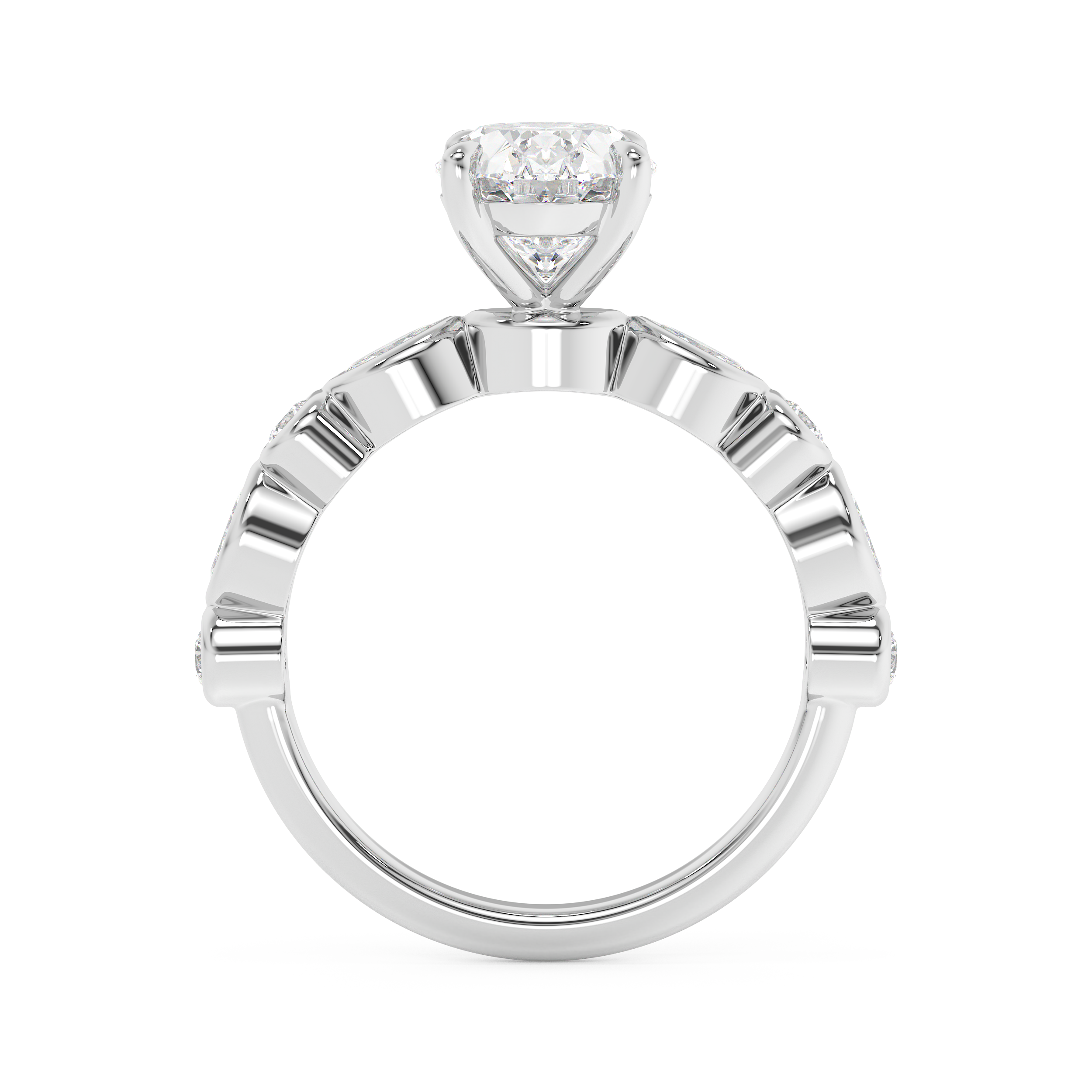 Oval Pave Lab Grown Diamond Engagement Ring