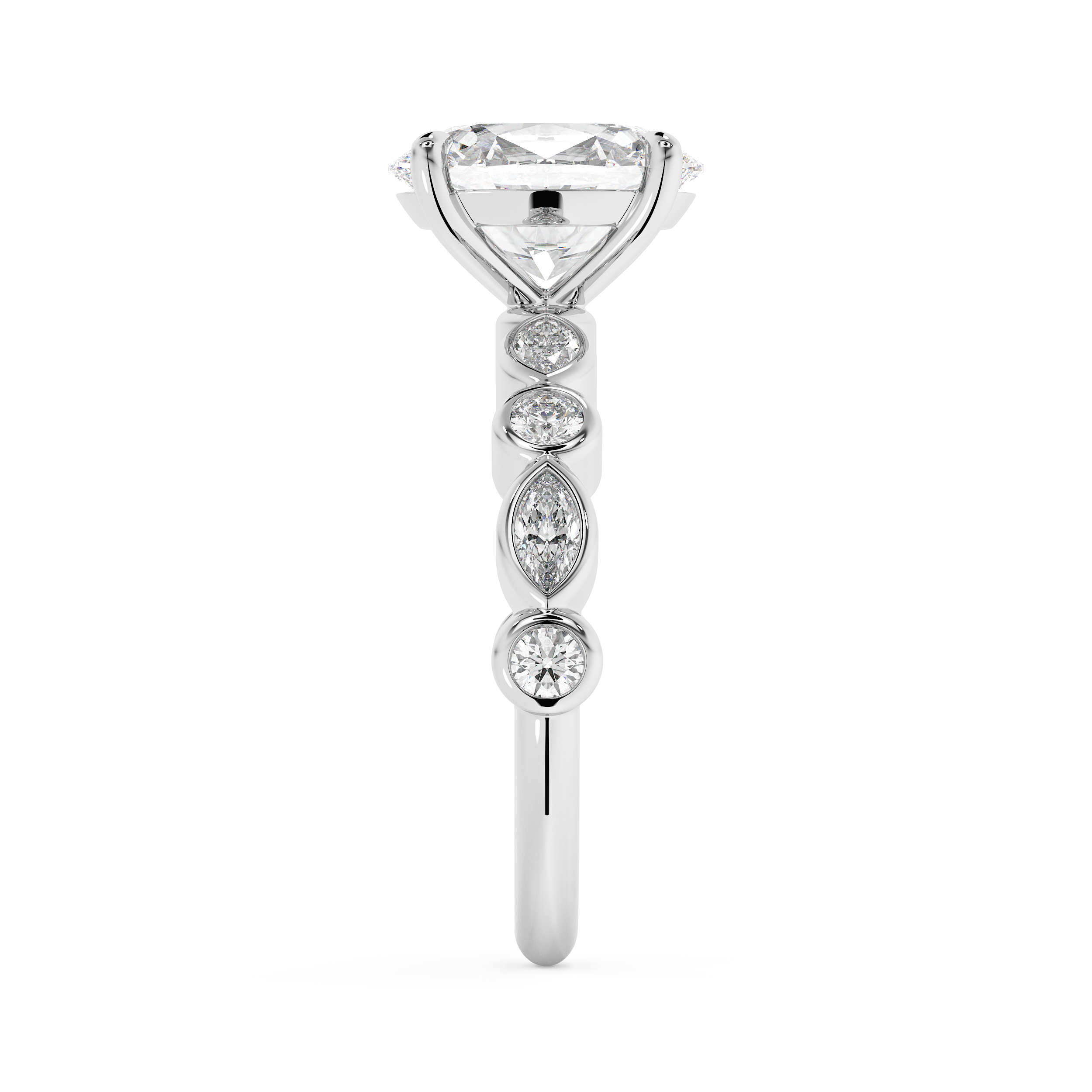 Oval Pave Lab Grown Diamond Engagement Ring