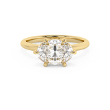 East West Oval Solitaire Lab Grown Diamond Engagement Ring