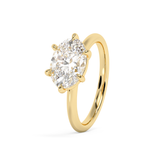 East West Oval Solitaire Lab Grown Diamond Engagement Ring