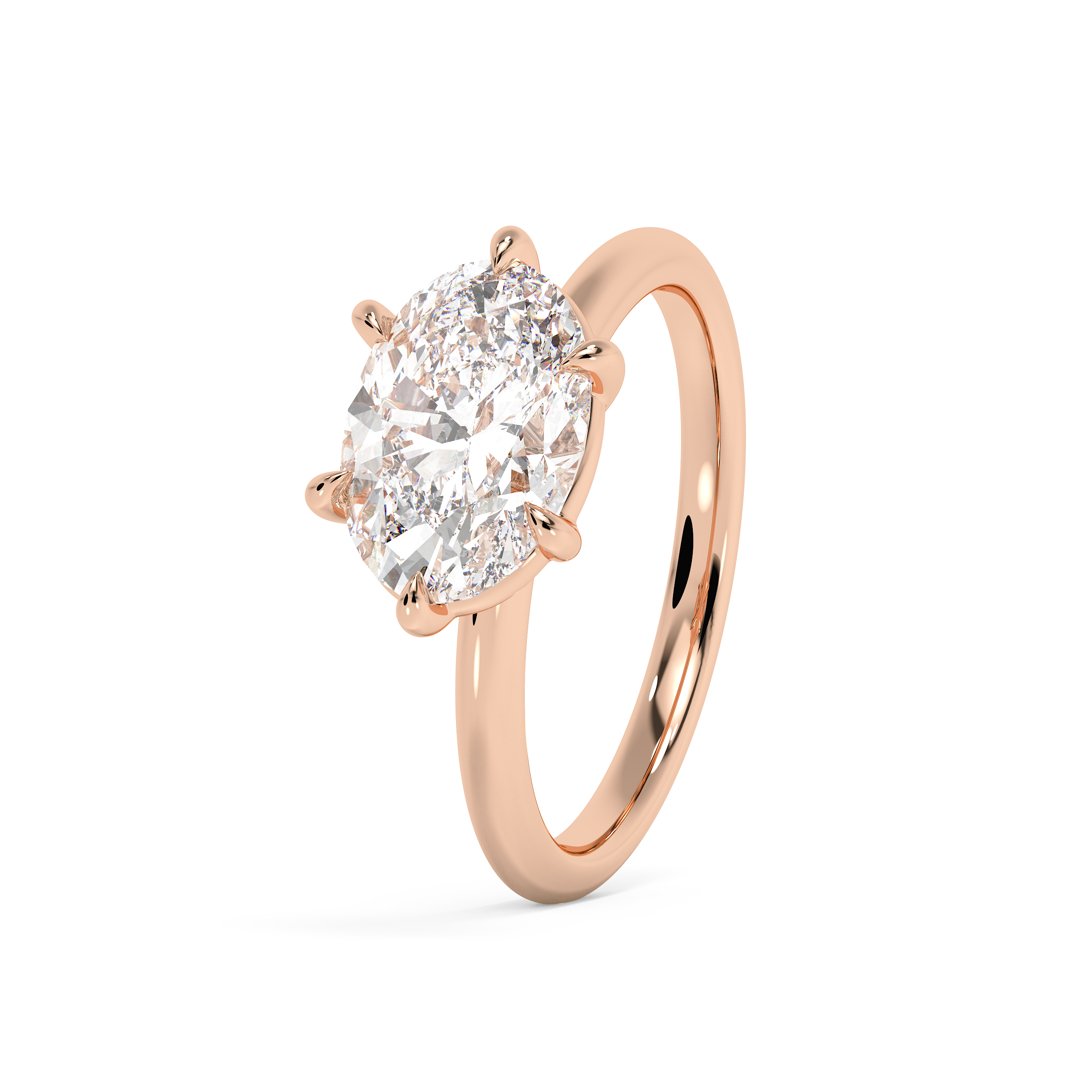 East West Oval Solitaire Lab Grown Diamond Engagement Ring