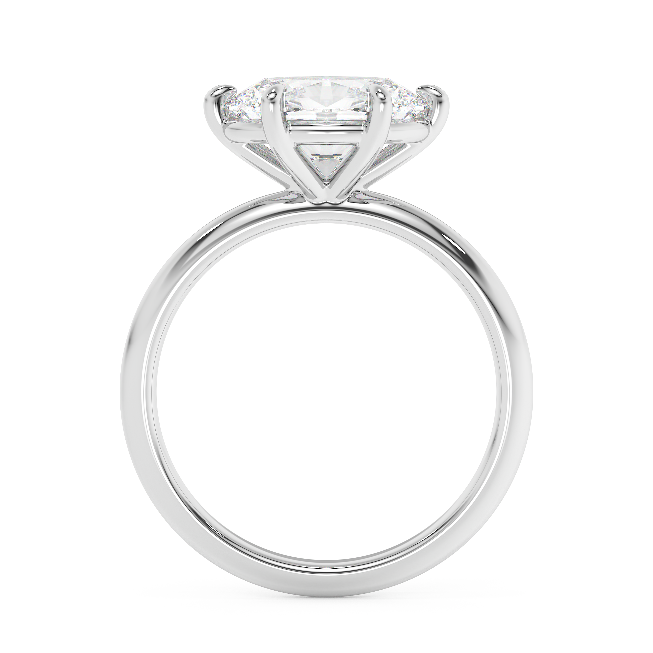 East West Oval Solitaire Lab Grown Diamond Engagement Ring